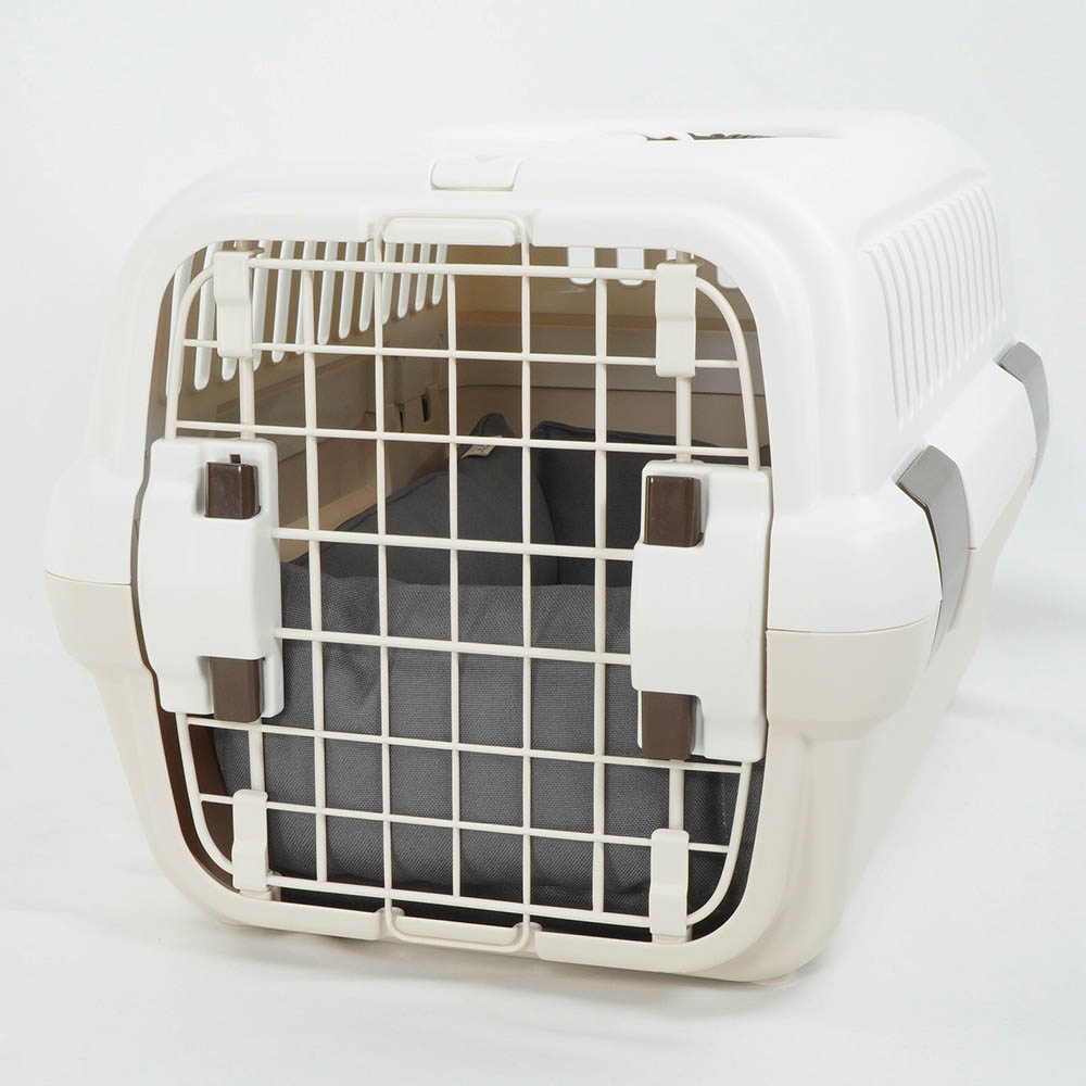 丈夫な9.5号帆布生地 キャリークッションベッド/クレートクッション チャコールグレー Sサイズ