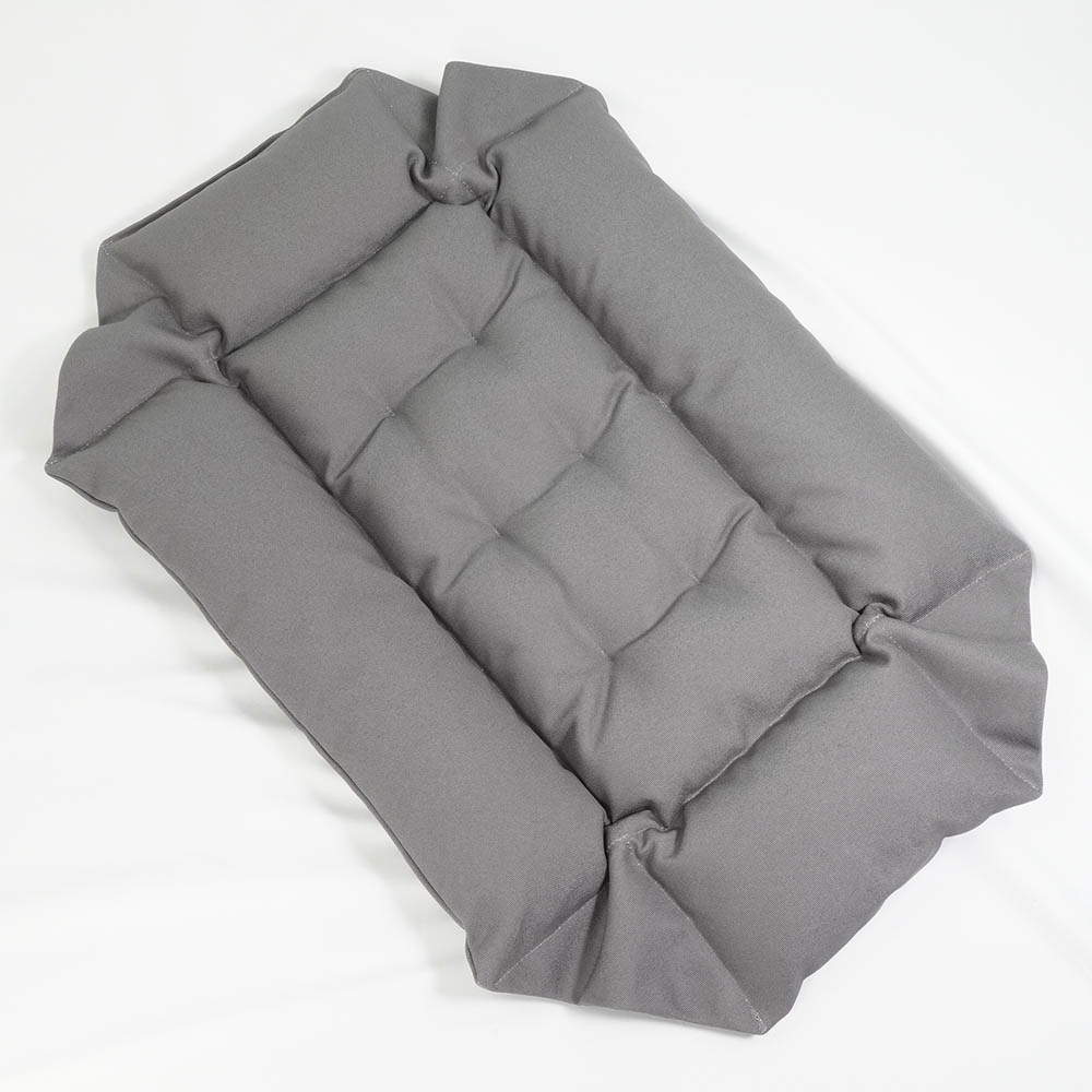 丈夫な9.5号帆布生地 キャリークッションベッド/クレートクッション チャコールグレー Sサイズ