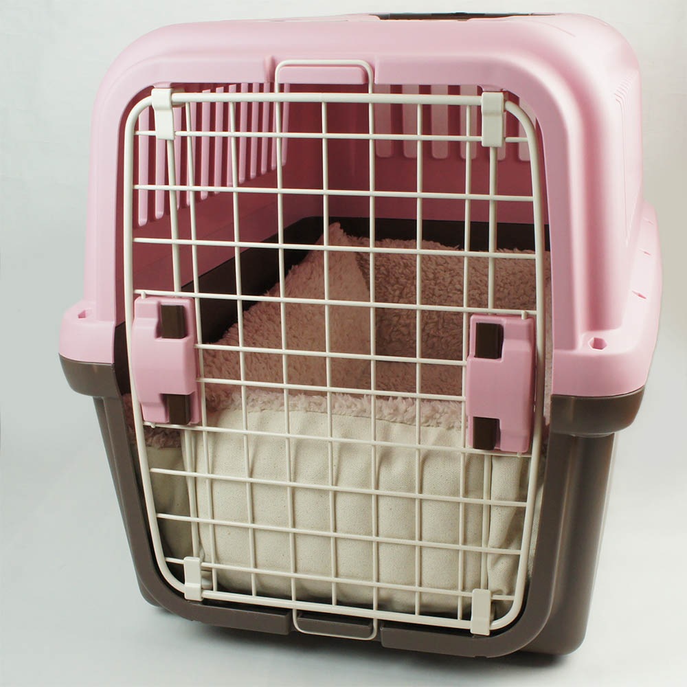 カミカミ大好きちゃん用 ８号帆布生地 キャリークッションベッド/クレートクッション 生成ファー Ｌサイズ