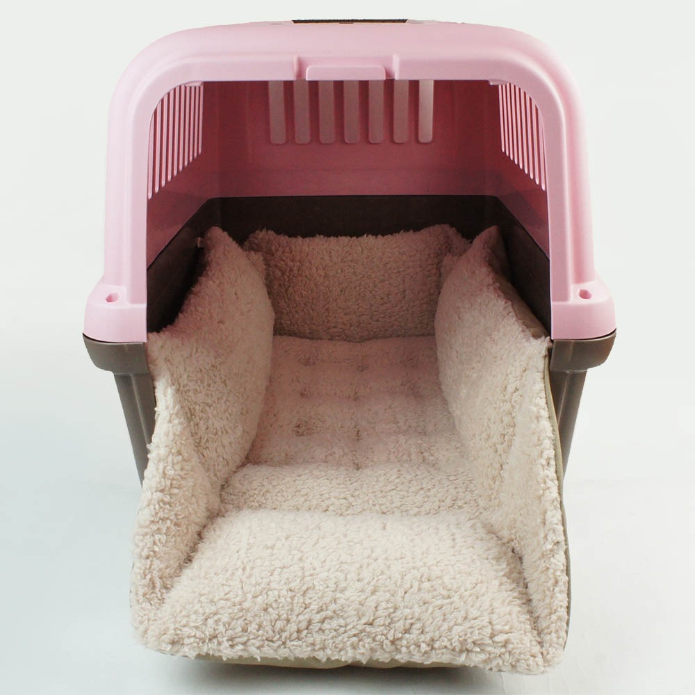 カミカミ大好きちゃん用 8号帆布生地 キャリークッションベッド/クレートクッション モカファー Lサイズ