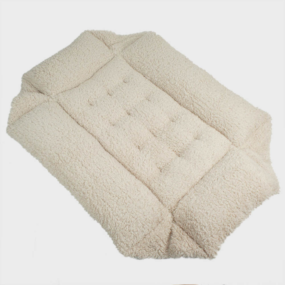 カミカミ大好きちゃん用 8号帆布生地 キャリークッションベッド/クレートクッション モカファー Lサイズ