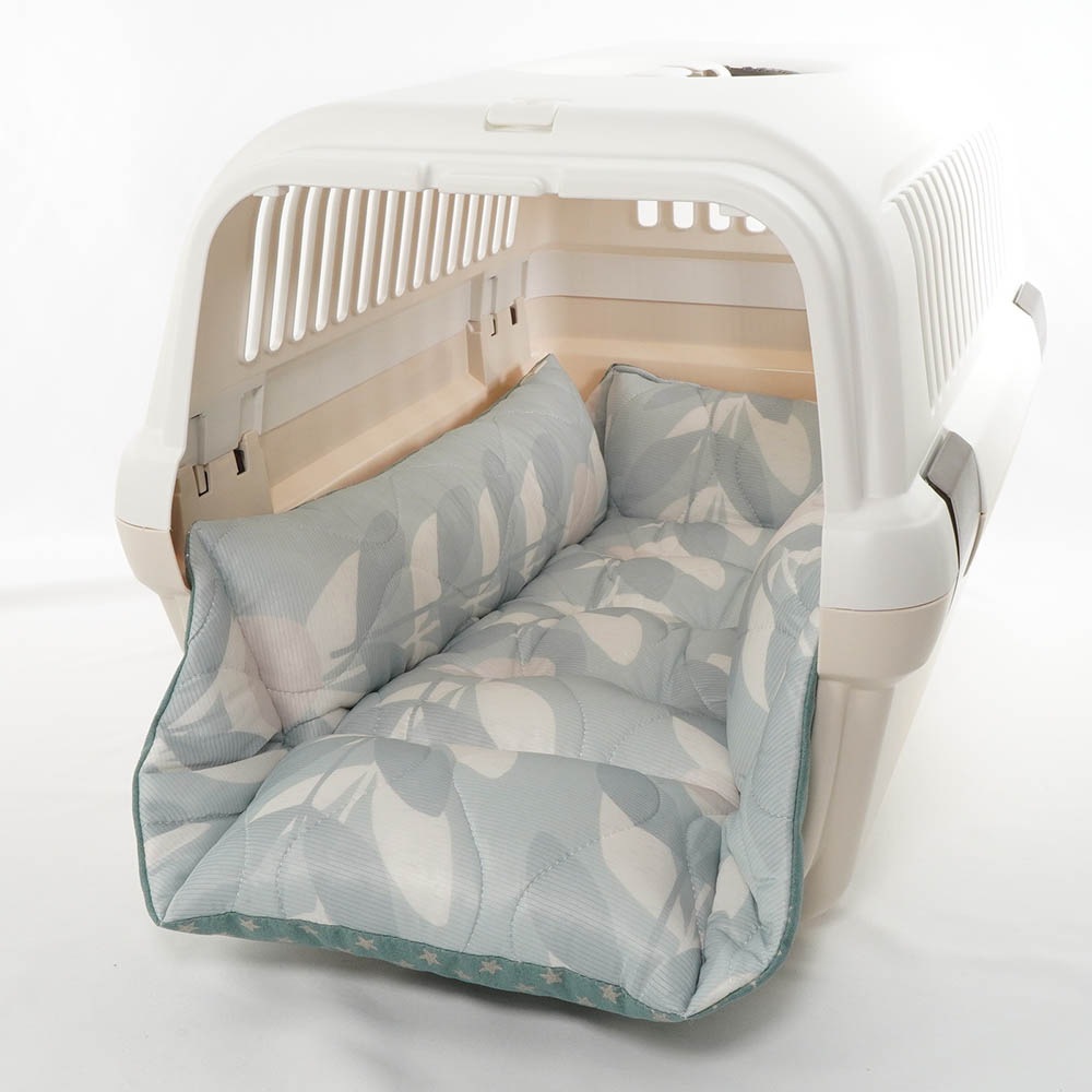 【500円OFF】DOME3ラージ用クッションセット 夏用ぷくぷく あごのせクッション＋夏用キャリークッションベッド Mサイズ 接触冷感 マーベラスクール リーフグリーン
