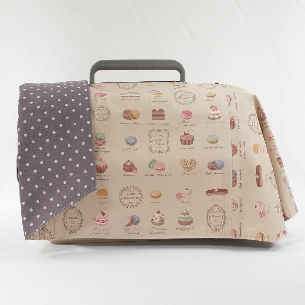 Helen's クレートカバー マカロンベージュドットラベンダー Sサイズ トグルボタン無し