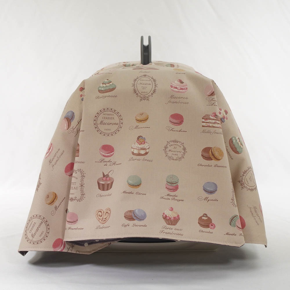 Helen's クレートカバー マカロンベージュドットラベンダー Sサイズ トグルボタン無し