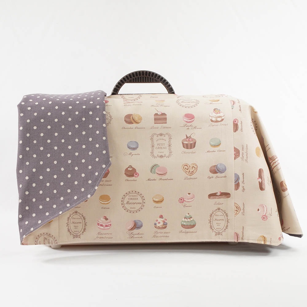 Helen's クレートカバー マカロンベージュドットラベンダー Sサイズ トグルボタン無し