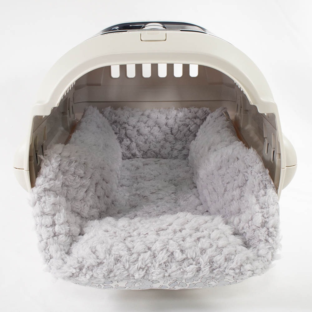 ペットが喜ぶ キャリークッションベッド リバティプリント Betsy グレーファー Sサイズ