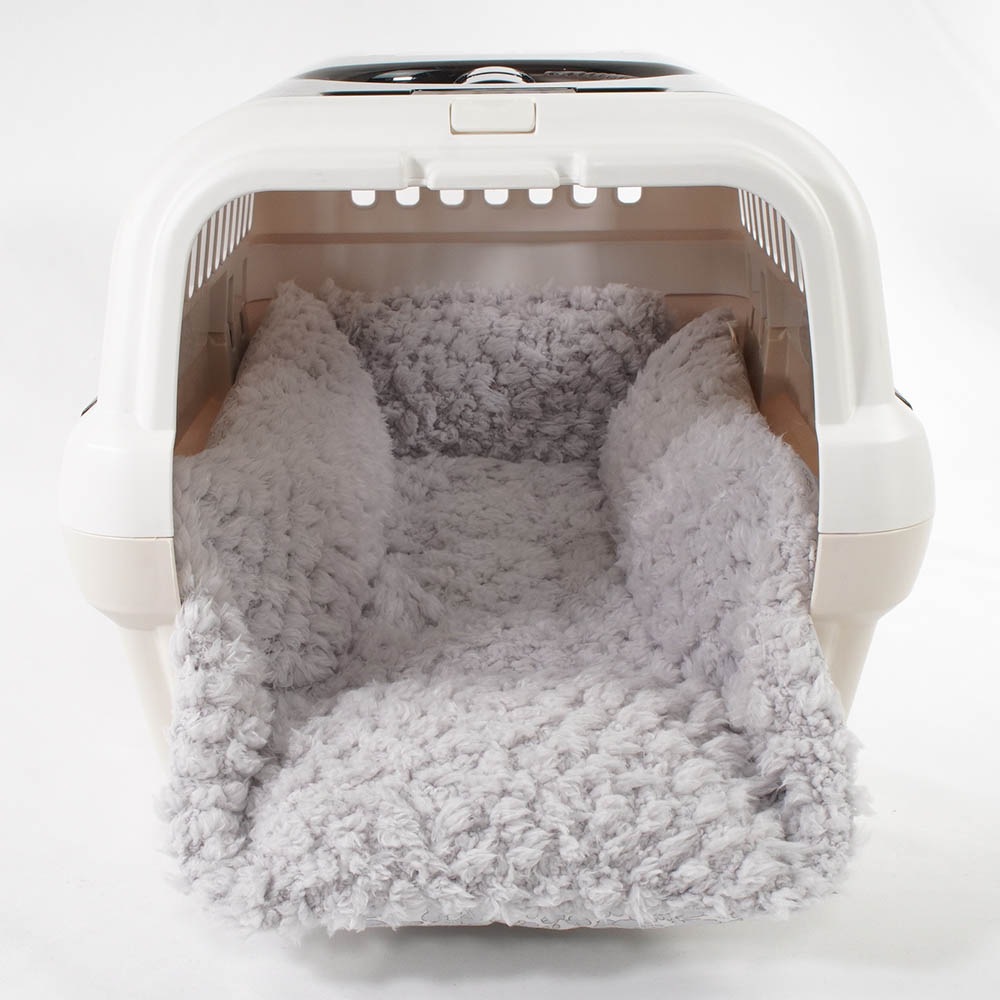 ペットが喜ぶ キャリークッションベッド リバティプリント Betsy グレーファー Sサイズ