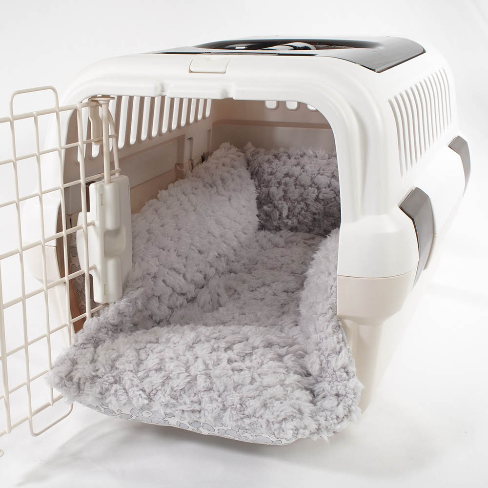 ペットが喜ぶ キャリークッションベッド リバティプリント Betsy グレーファー Sサイズ