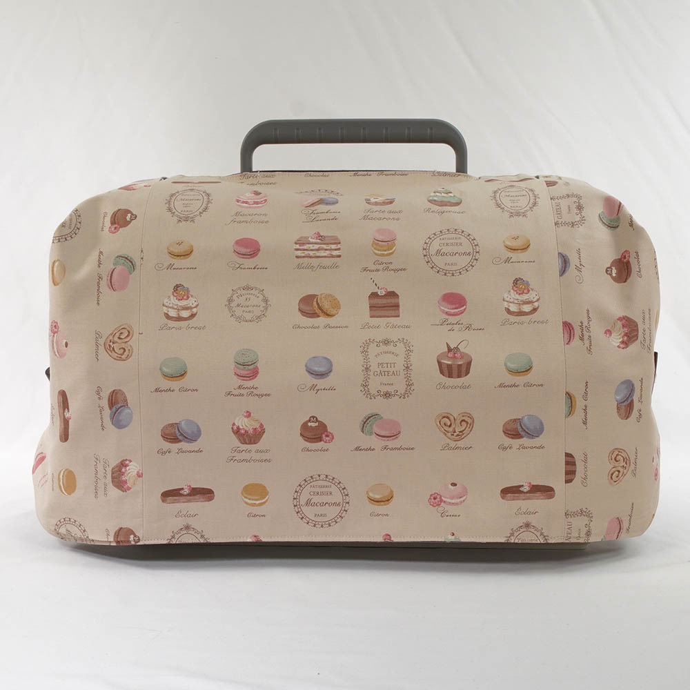 Helen's クレートカバー マカロンベージュドットラベンダー Sサイズ トグルボタン付き