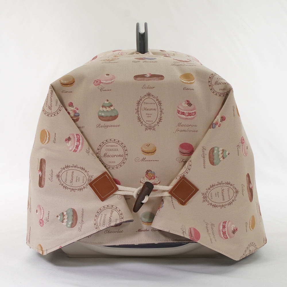 Helen's クレートカバー マカロンベージュドットラベンダー Sサイズ トグルボタン付き