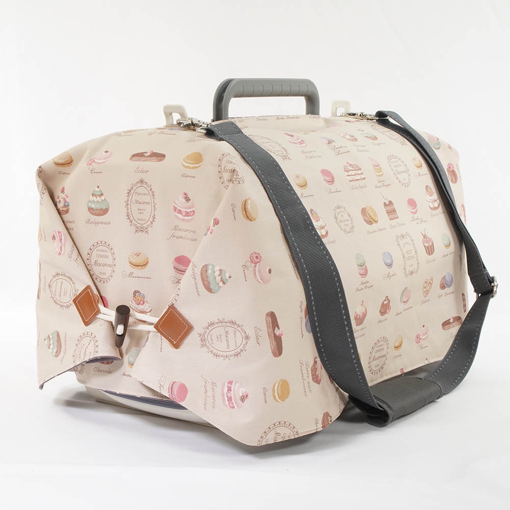 Helen's クレートカバー マカロンベージュドットラベンダー Sサイズ トグルボタン付き