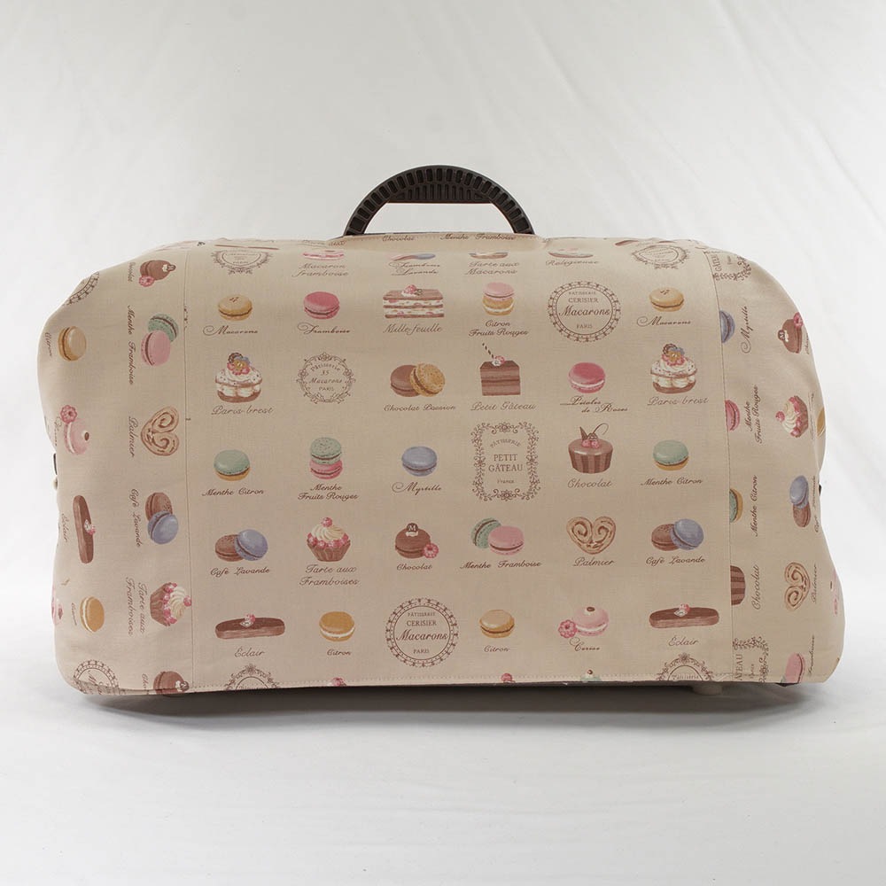 Helen's クレートカバー マカロンベージュドットラベンダー Sサイズ トグルボタン付き