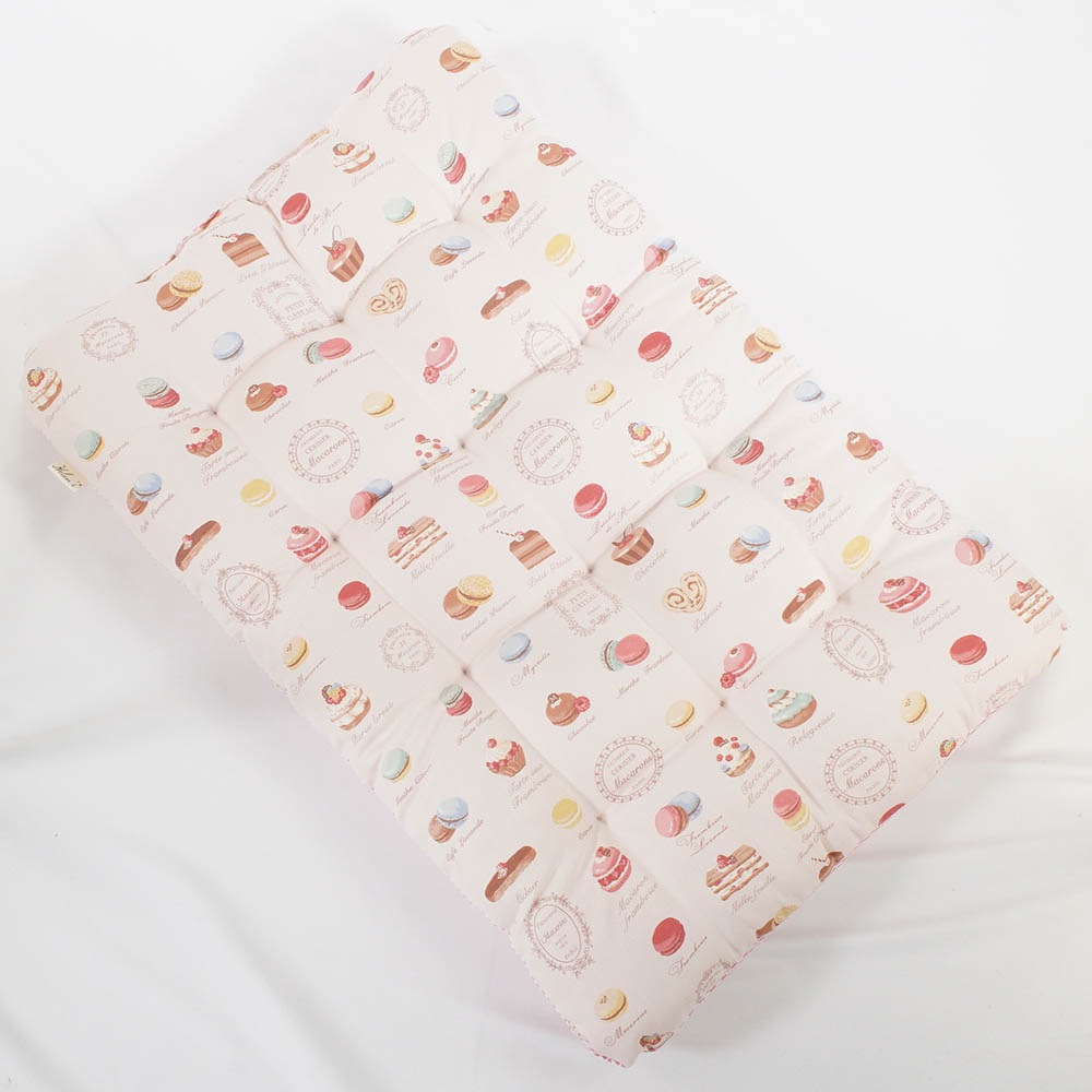 夏用縁無しクッションベッド iCOLD 接触冷感 マカロンピンク Ｌサイズ