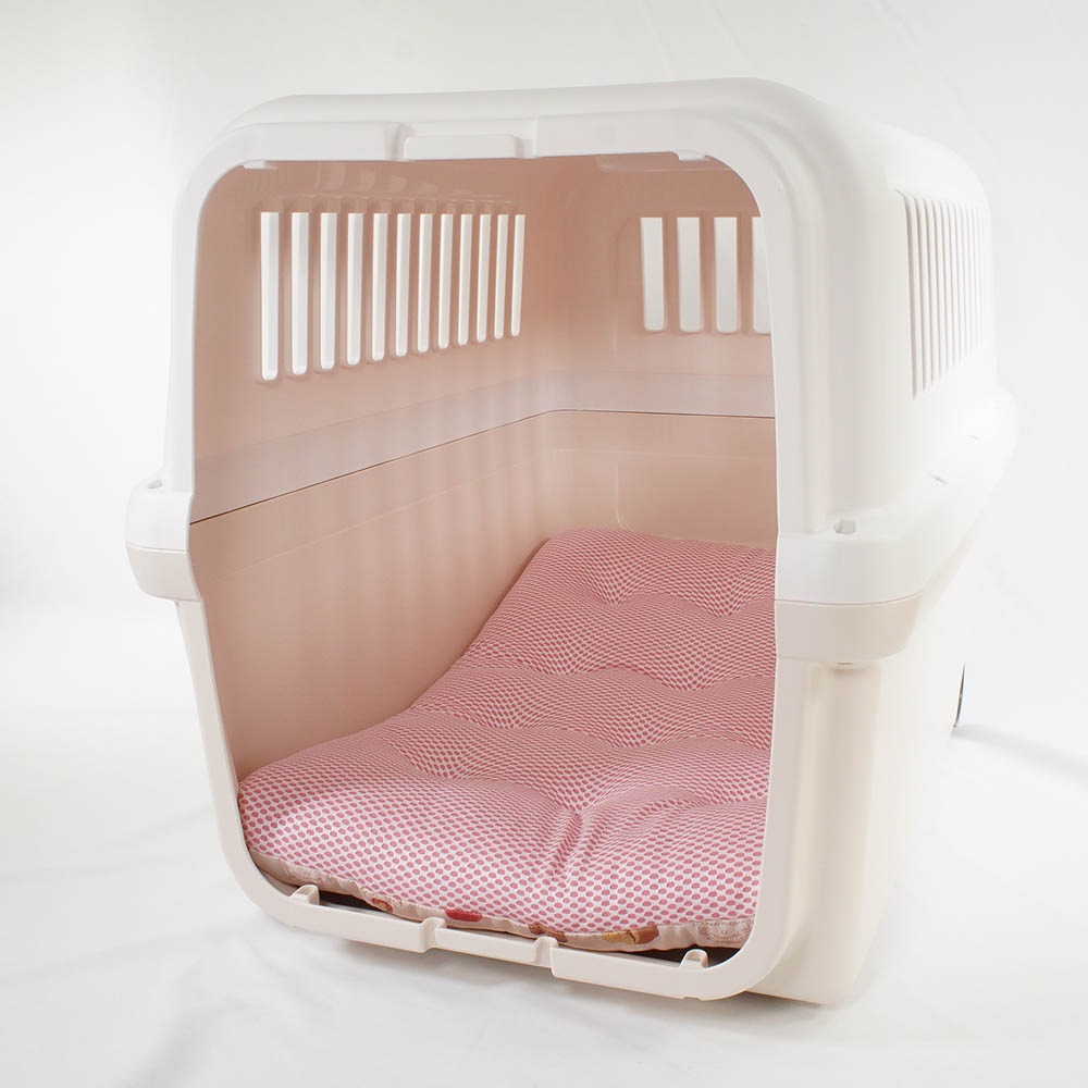 夏用縁無しクッションベッド iCOLD 接触冷感 マカロンピンク Ｌサイズ