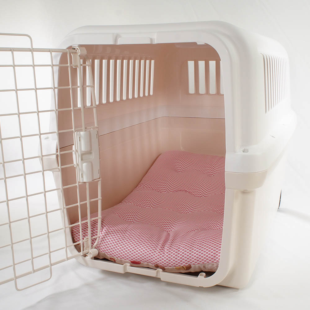 夏用縁無しクッションベッド iCOLD 接触冷感 マカロンピンク Ｌサイズ