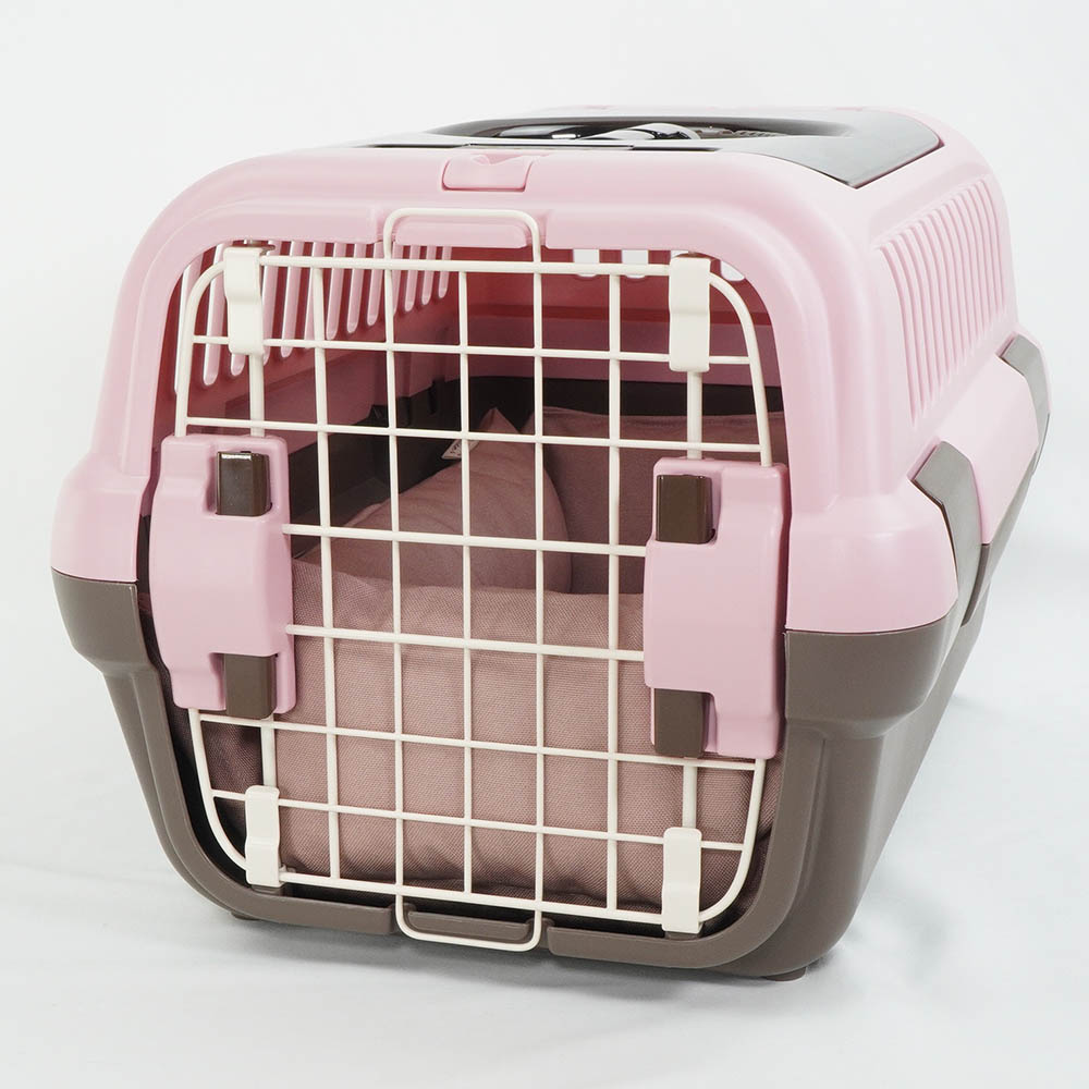 丈夫な9.5号帆布生地 キャリークッションベッド/クレートクッション くすんだピンク Sサイズ