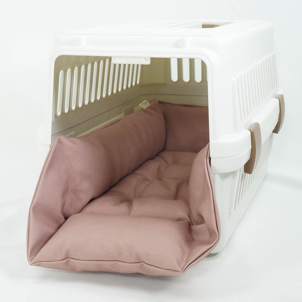 丈夫な9.5号帆布生地 キャリークッションベッド/クレートクッション くすんだピンク Sサイズ