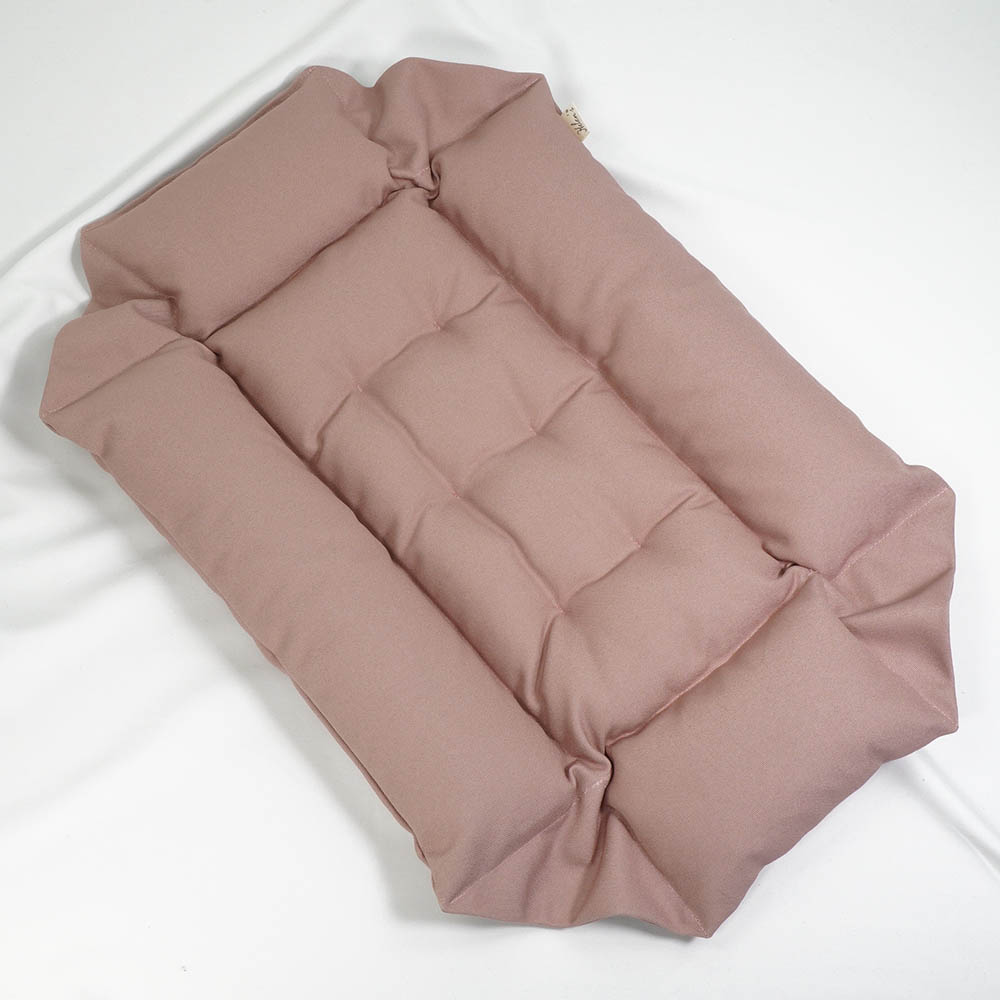 丈夫な9.5号帆布生地 キャリークッションベッド/クレートクッション くすんだピンク Sサイズ