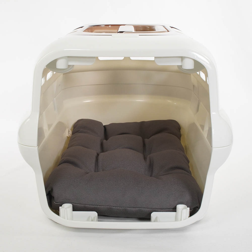 縁無しクッションベッド/クレートクッション 丈夫な9.5号帆布生地 チャコールグレー Sサイズ