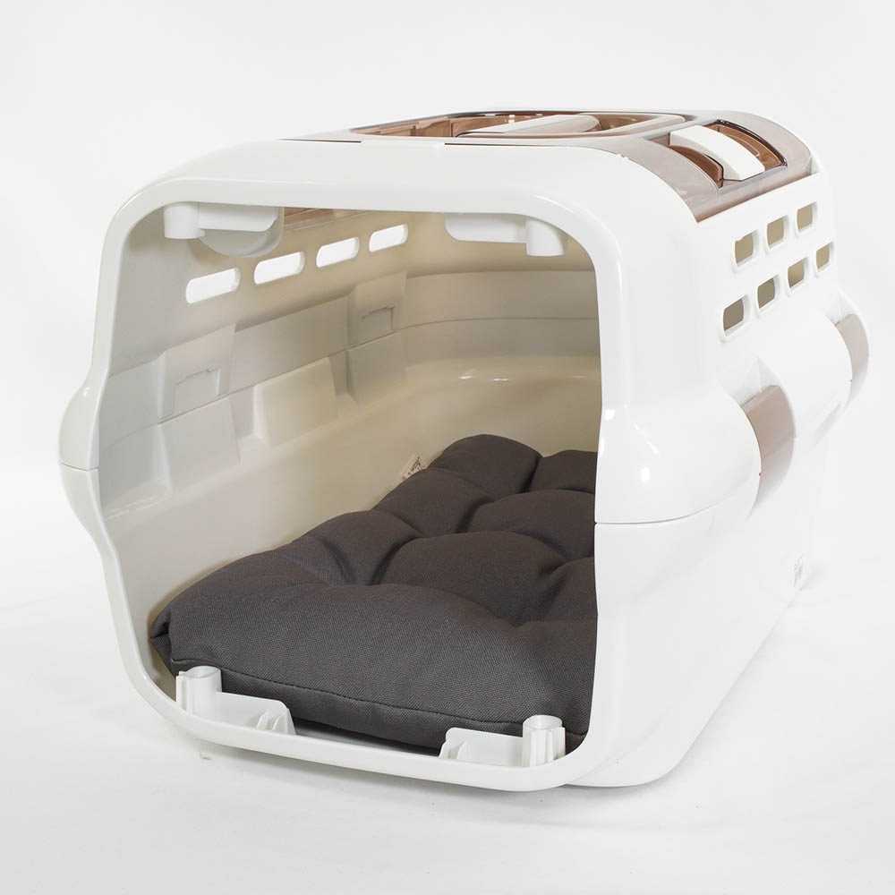 縁無しクッションベッド/クレートクッション 丈夫な9.5号帆布生地 チャコールグレー Sサイズ