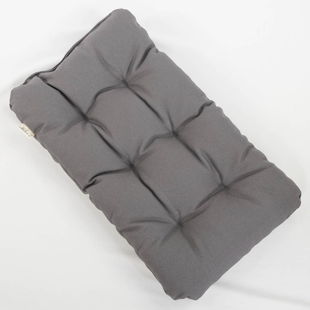 縁無しクッションベッド/クレートクッション 丈夫な9.5号帆布生地 チャコールグレー Sサイズ