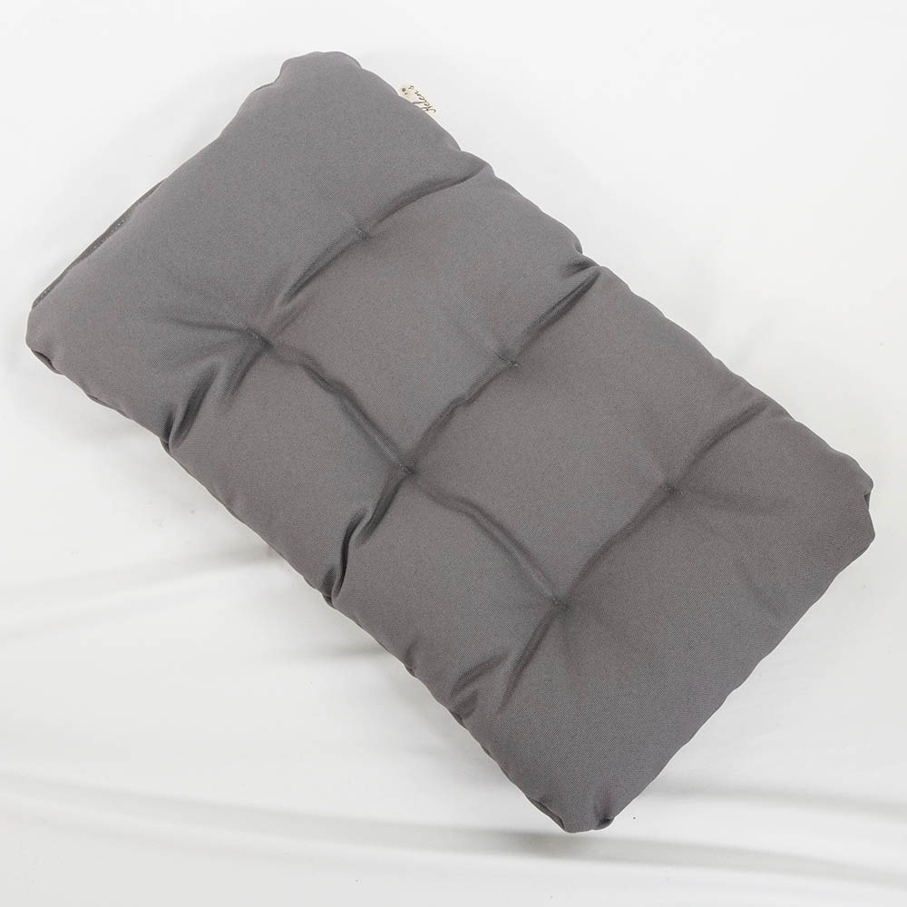 縁無しクッションベッド/クレートクッション 丈夫な9.5号帆布生地 チャコールグレー Sサイズ