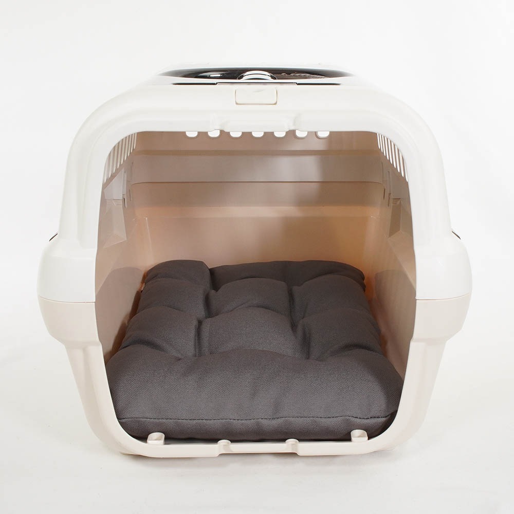 縁無しクッションベッド/クレートクッション 丈夫な9.5号帆布生地 チャコールグレー Sサイズ