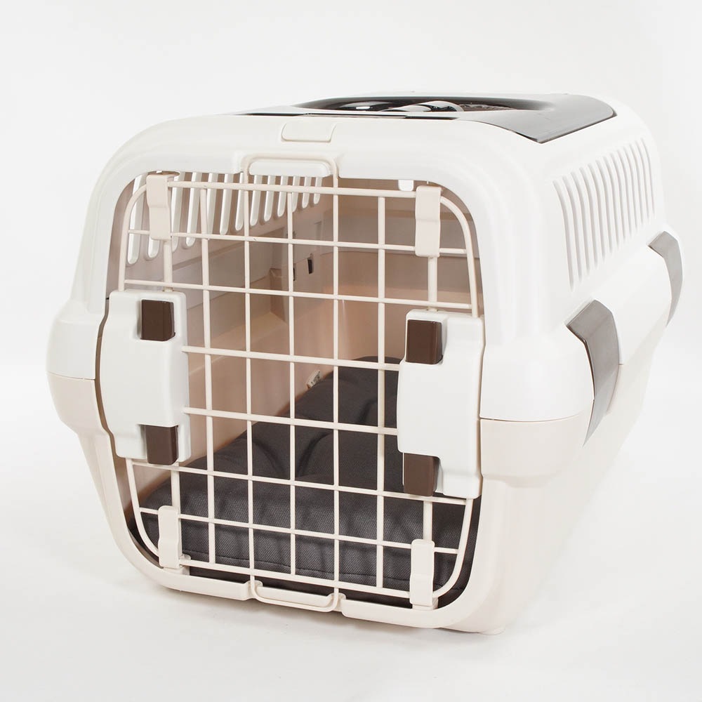 縁無しクッションベッド/クレートクッション 丈夫な9.5号帆布生地 チャコールグレー Sサイズ