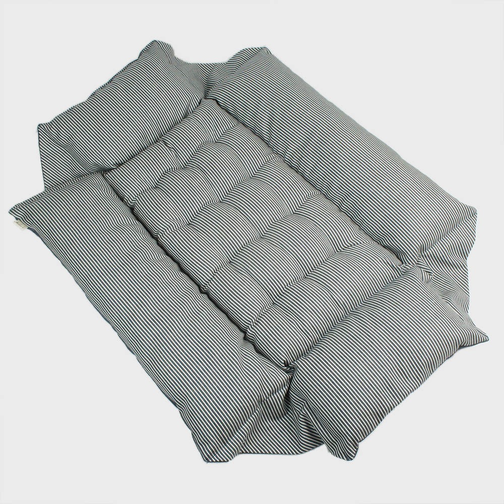 ペットが喜ぶ キャリークッションベッド/クレートクッション 10オンスヒッコリーデニムネイビー Ｌサイズ