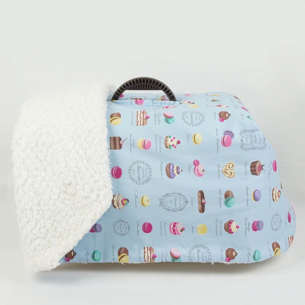 あったか３WAY キャリーカバーブランケット マカロンブルー ＜マルチ幅＞ Sサイズ（トグルボタン付き）