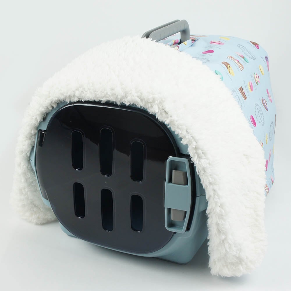 あったか３WAY キャリーカバーブランケット マカロンブルー ＜マルチ幅＞ Sサイズ（トグルボタン付き）