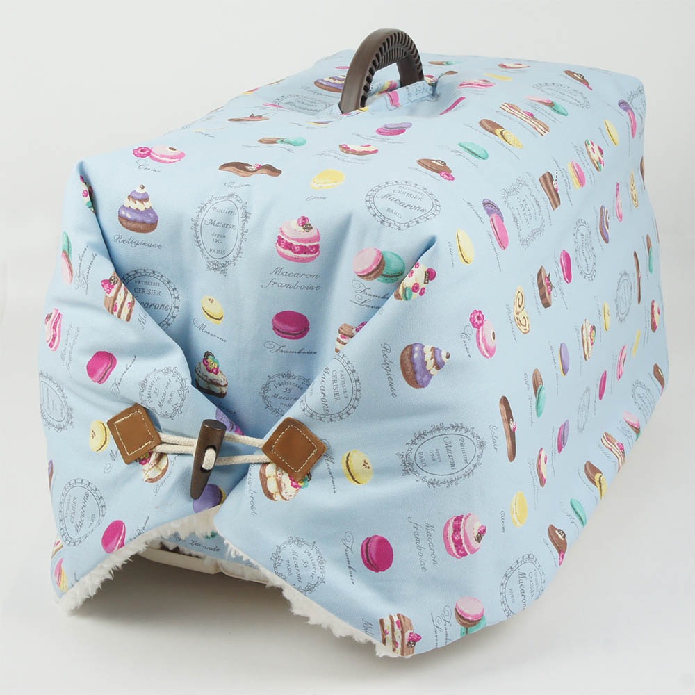 あったか３WAY キャリーカバーブランケット マカロンブルー ＜マルチ幅＞ Sサイズ（トグルボタン付き）