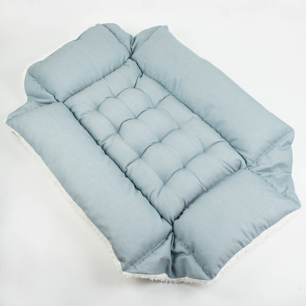 ペットが喜ぶ キャリークッションベッド/クレートクッション 10オンスデニムサックスファー Ｌサイズ