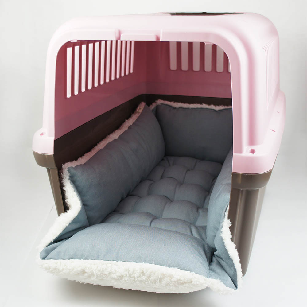 ペットが喜ぶ キャリークッションベッド/クレートクッション 10オンスデニムサックスファー Ｌサイズ