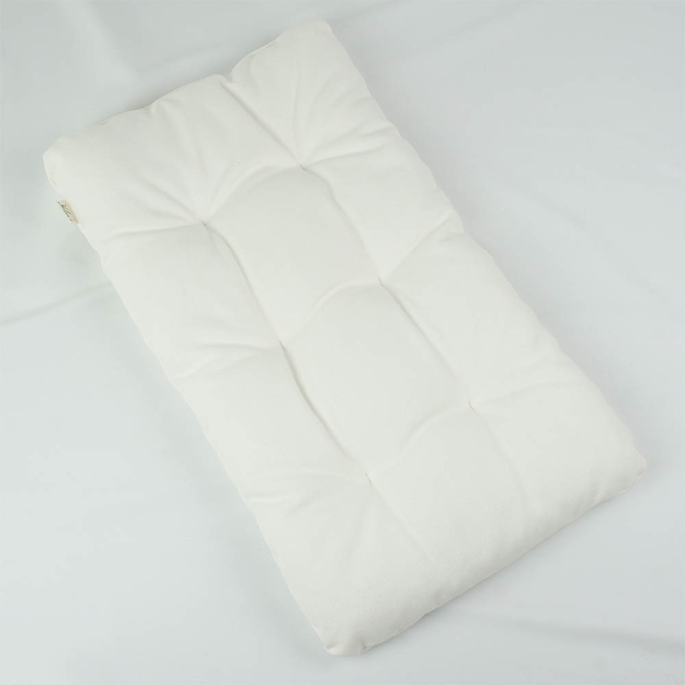 縁無しクッションベッド/クレートクッション カミカミ大好きちゃん用 8号帆布生地 オフホワイト Mサイズ