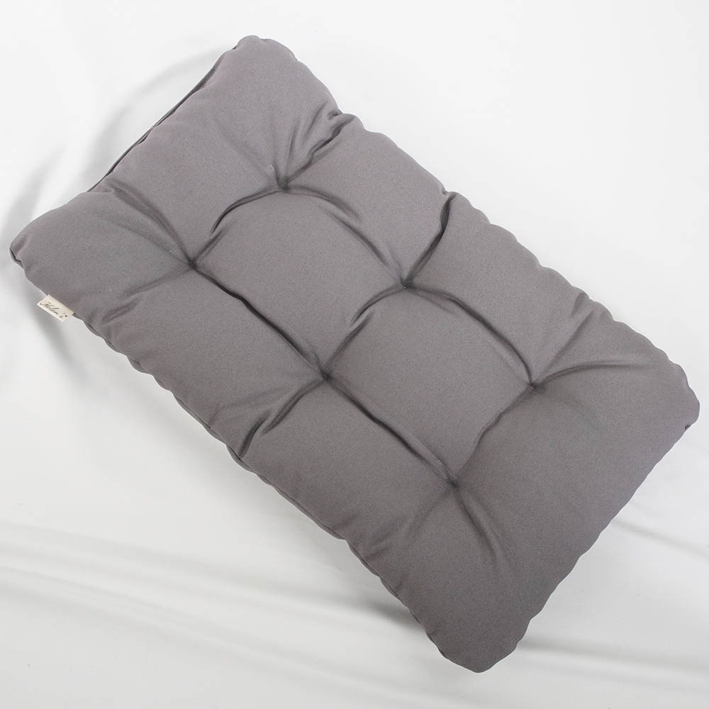 縁無しクッションベッド/クレートクッション 丈夫な9.5号帆布生地 チャコールグレー Mサイズ