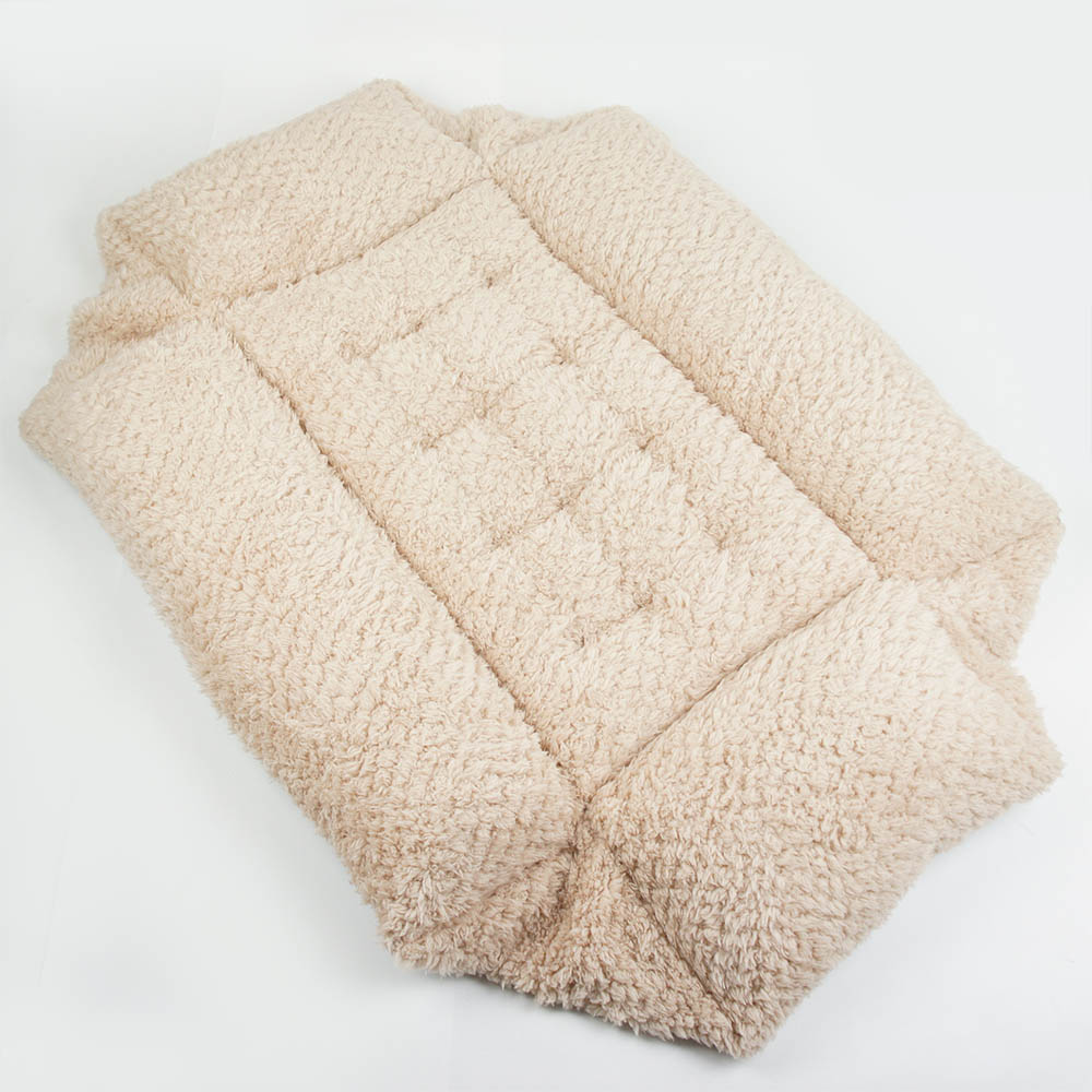 ペットが喜ぶ キャリークッションベッド/クレートクッション 10オンスデニムネイビーファー Ｌサイズ