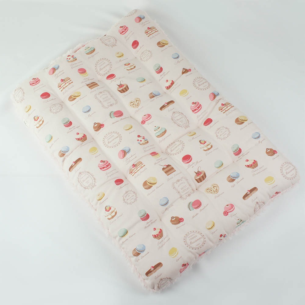 縁無しクッションベッド/クレートクッション マカロンシャービーピンクファー Ｌサイズ