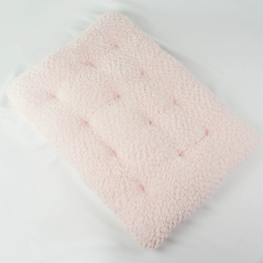 縁無しクッションベッド/クレートクッション マカロンシャービーピンクファー Ｌサイズ