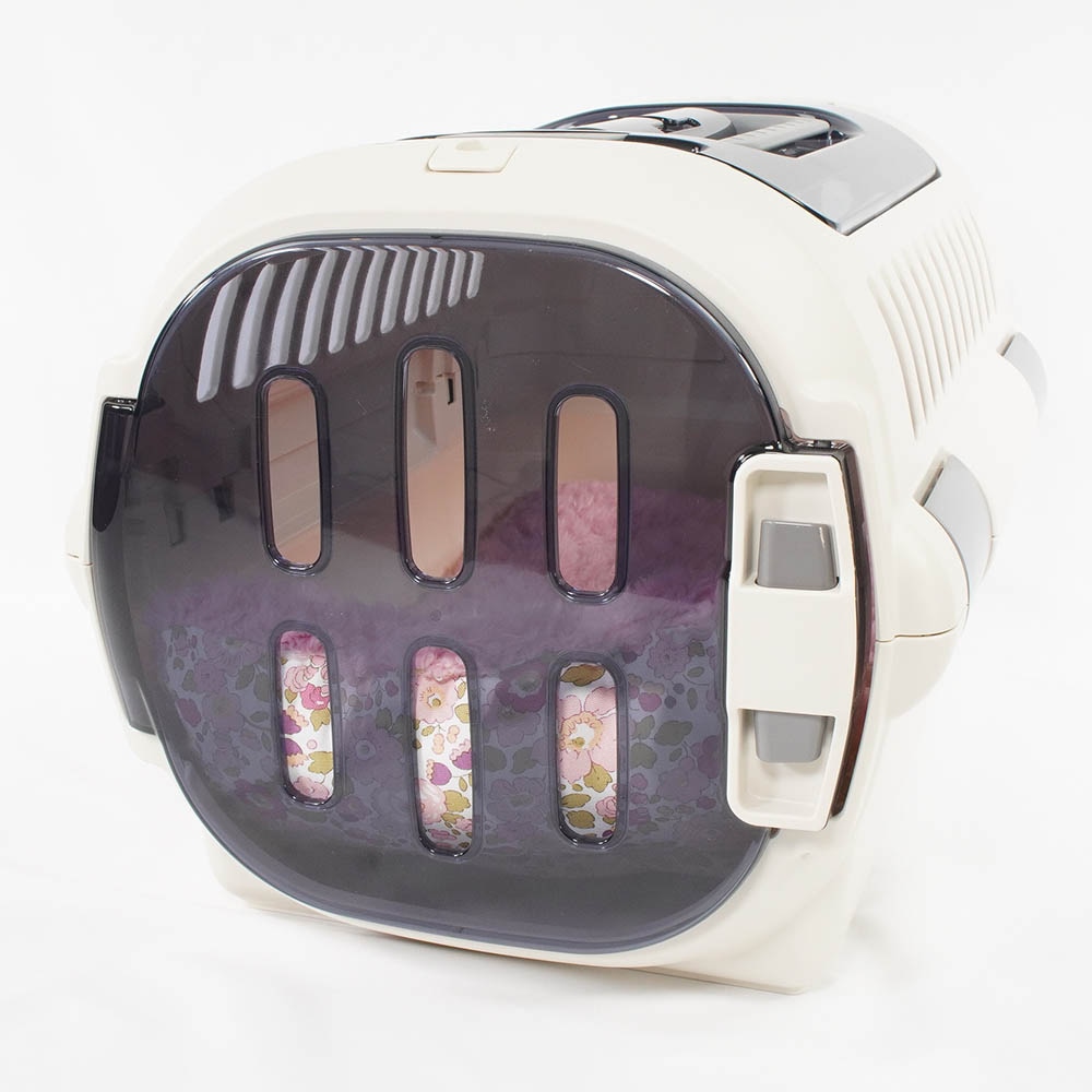 あごのせ縁無しクッション/クレートクッション リバティプリント Betsy ピンクファー Sサイズ