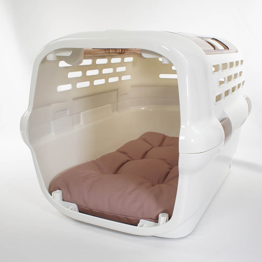 縁無しクッションベッド/クレートクッション 丈夫な9.5号帆布生地 くすんだピンク Mサイズ