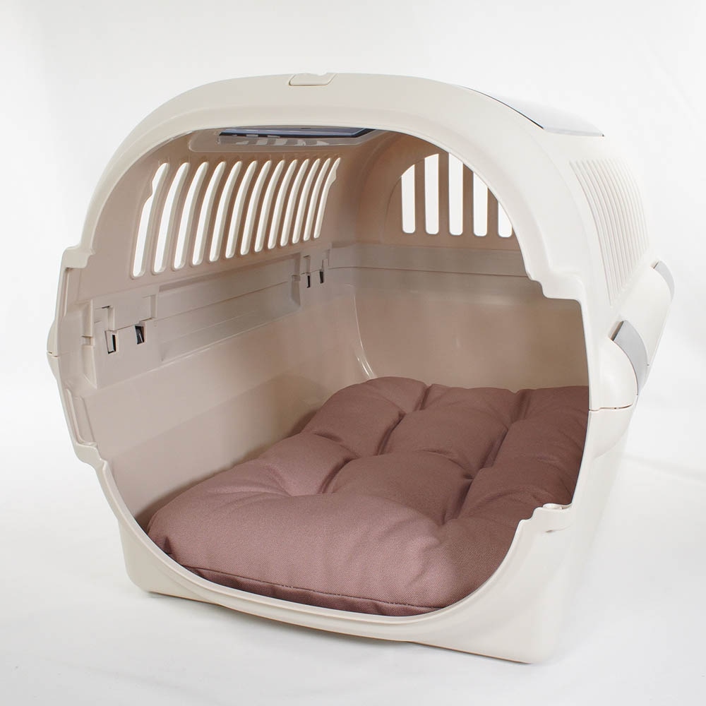 縁無しクッションベッド/クレートクッション 丈夫な9.5号帆布生地 くすんだピンク Mサイズ