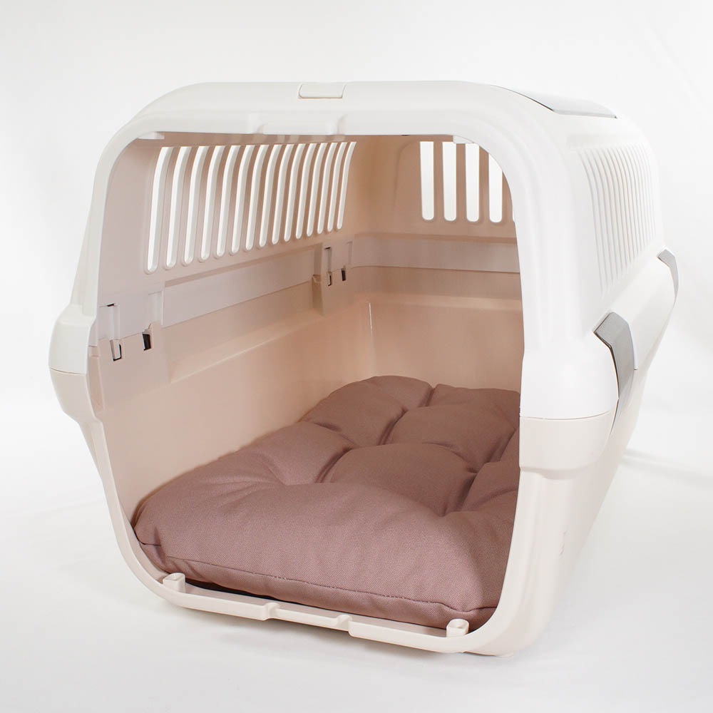 縁無しクッションベッド/クレートクッション 丈夫な9.5号帆布生地 くすんだピンク Mサイズ