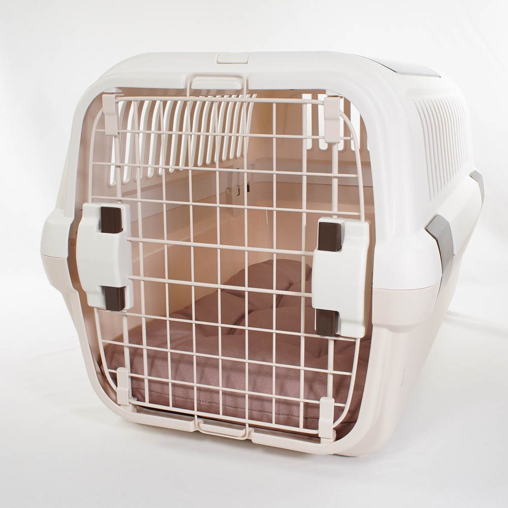 縁無しクッションベッド/クレートクッション 丈夫な9.5号帆布生地 くすんだピンク Mサイズ