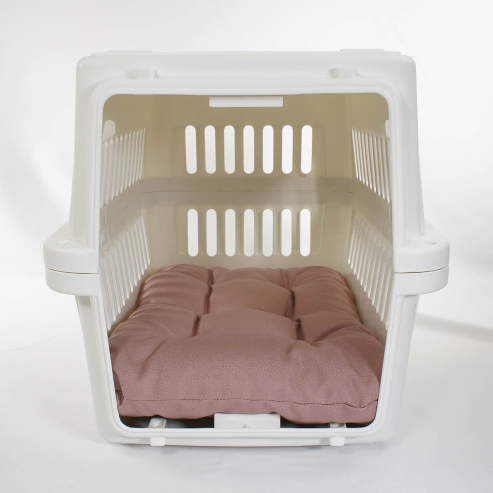 縁無しクッションベッド/クレートクッション 丈夫な9.5号帆布生地 くすんだピンク Mサイズ