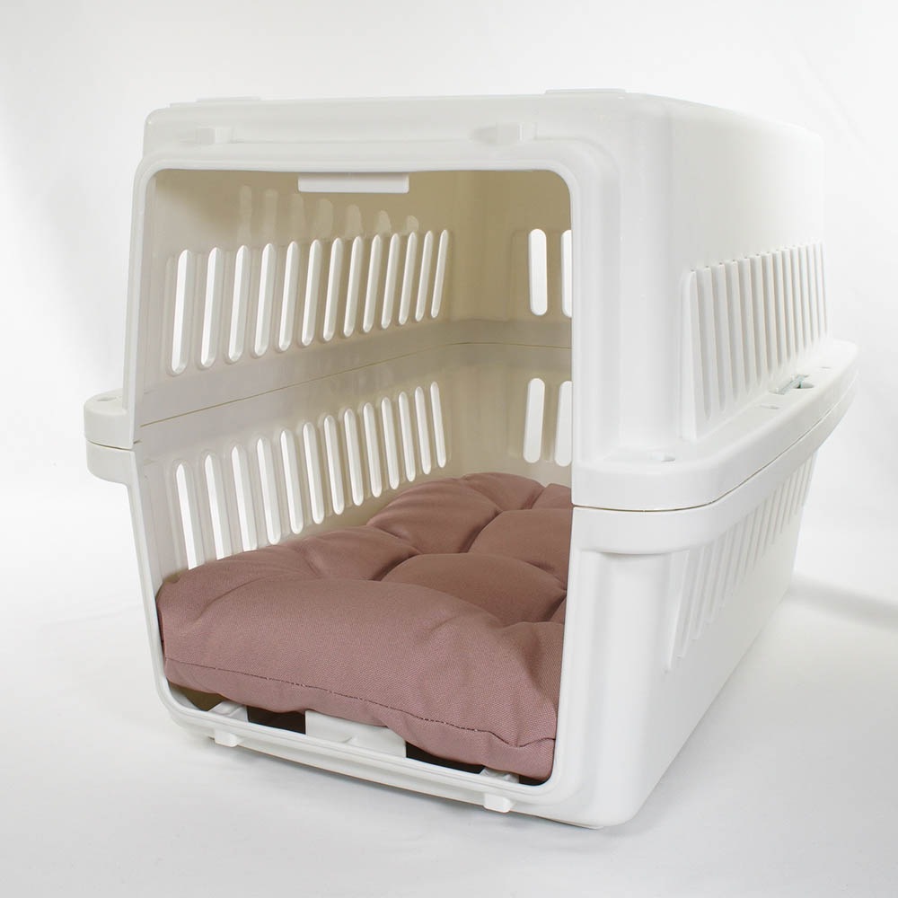 縁無しクッションベッド/クレートクッション 丈夫な9.5号帆布生地 くすんだピンク Mサイズ