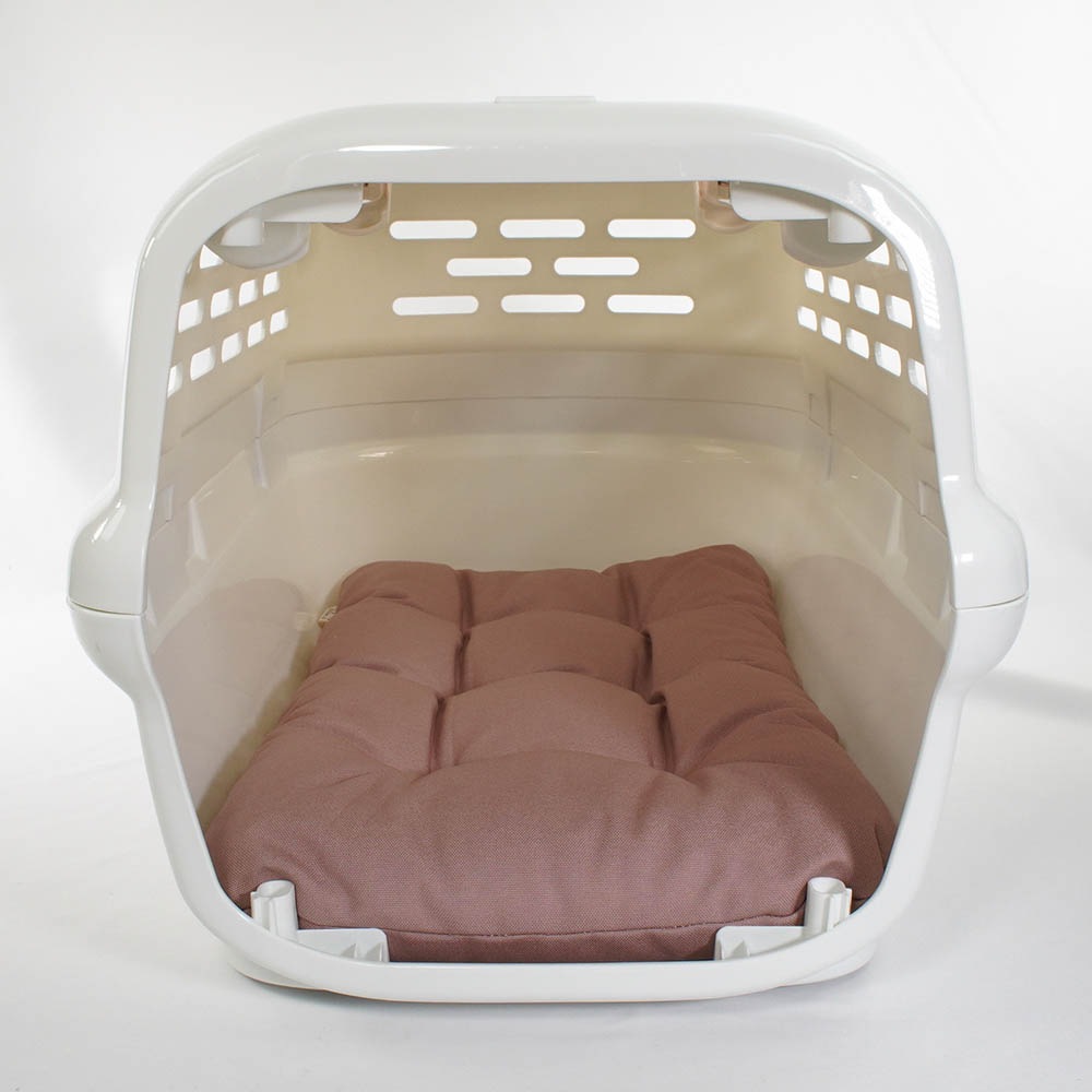 縁無しクッションベッド/クレートクッション 丈夫な9.5号帆布生地 くすんだピンク Mサイズ