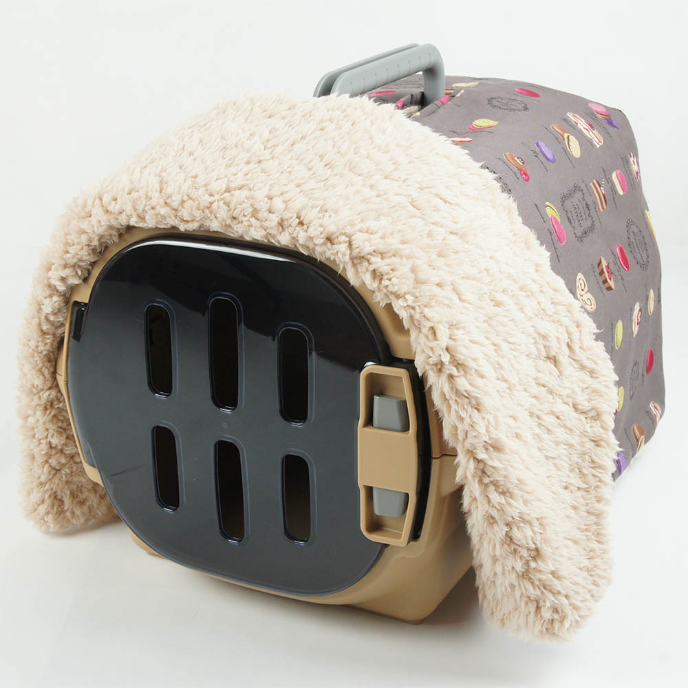 あったか３WAY キャリーカバーブランケット マカロンチョコ ＜マルチ幅＞ Sサイズ（トグルボタン付き）