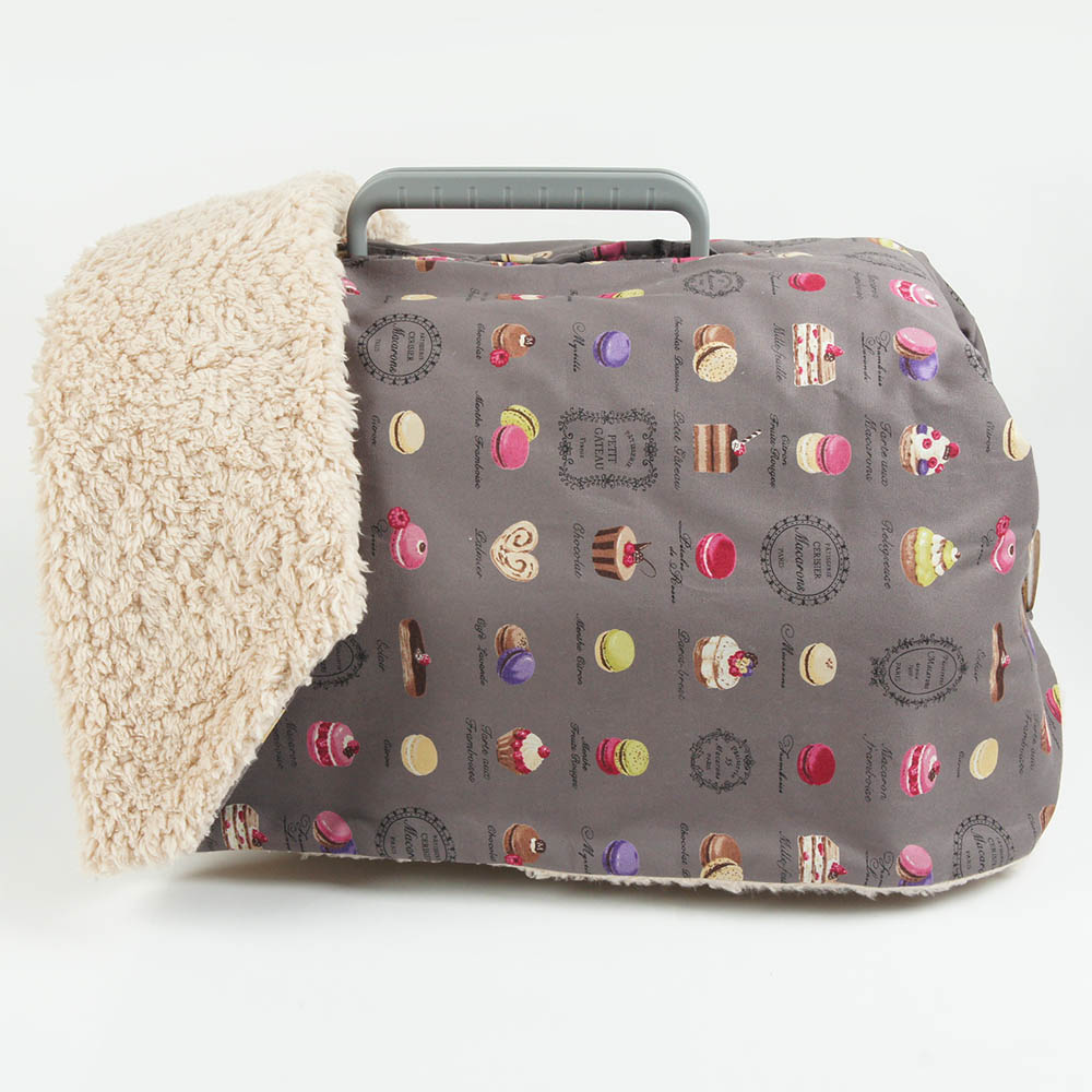 あったか３WAY キャリーカバーブランケット マカロンチョコ ＜マルチ幅＞ Sサイズ（トグルボタン付き）