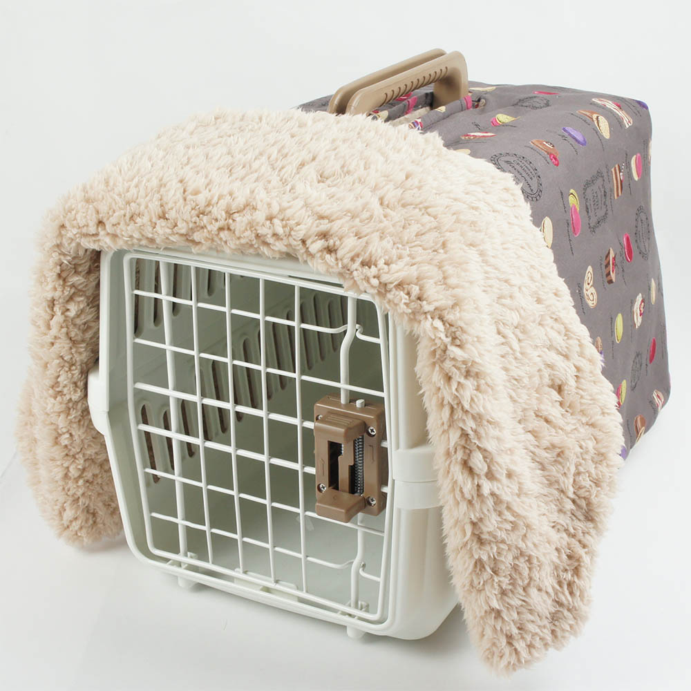 あったか３WAY キャリーカバーブランケット マカロンチョコ ＜マルチ幅＞ Sサイズ（トグルボタン付き）